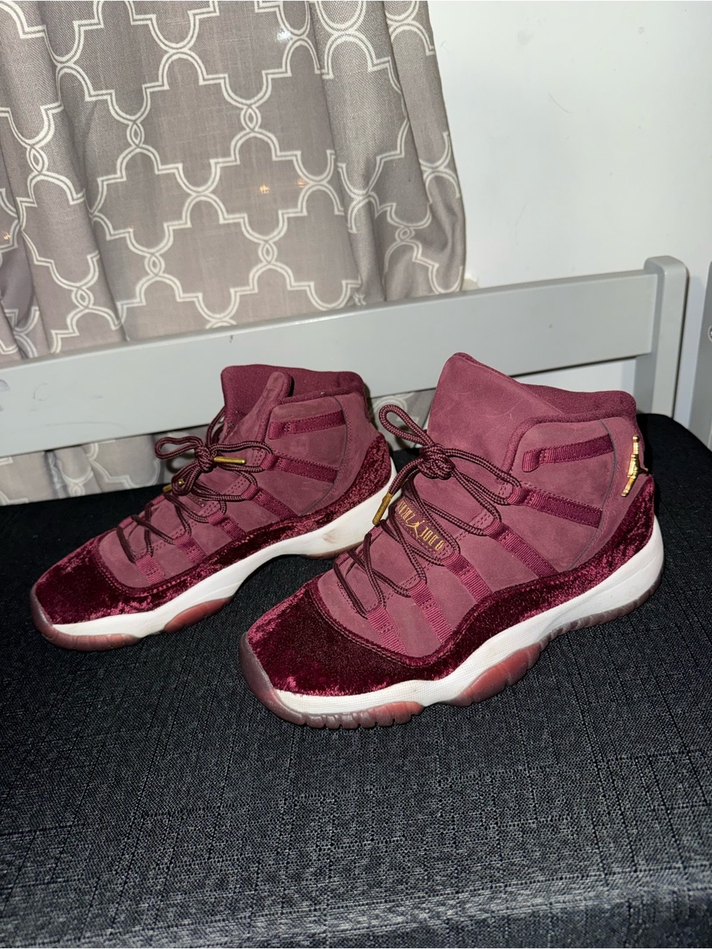 🍷 Air Jordan 11 Retro GG Heiress “Night Maroon” Velvet